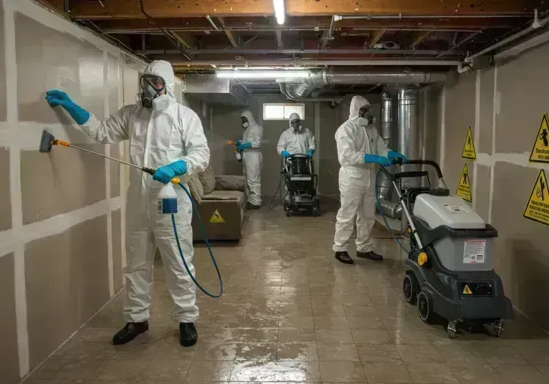 Basement Moisture Removal and Structural Drying process in Fulton, MO